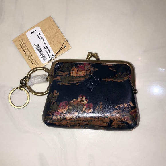 Patricia Nash Borse Leather Kiss Lock Coin Purse Kent Countryside NWT & Card - Picture 1 of 16